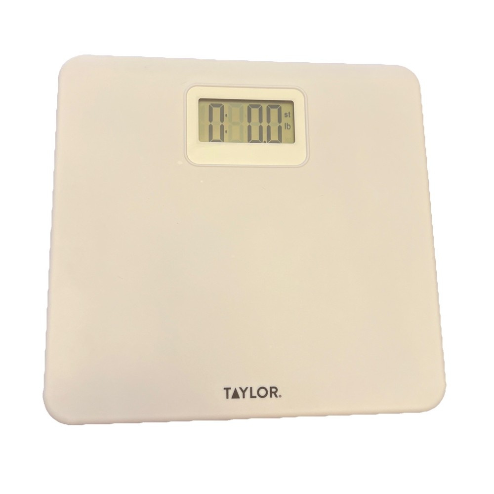 TAYLOR® PRECISION  Digital Plastic Bath Scale, White, 330-Lb. Capacity. Open Box