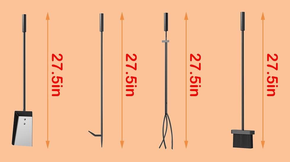 5 Pcs Fireplace Tools Set Handcrafted Holder Outdoor Fire Pit Sets Indoor Firepl