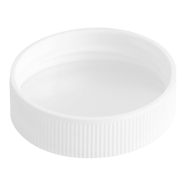 38/400 White Ribbed Continuous Thread Lid with Induction Liner - NEW