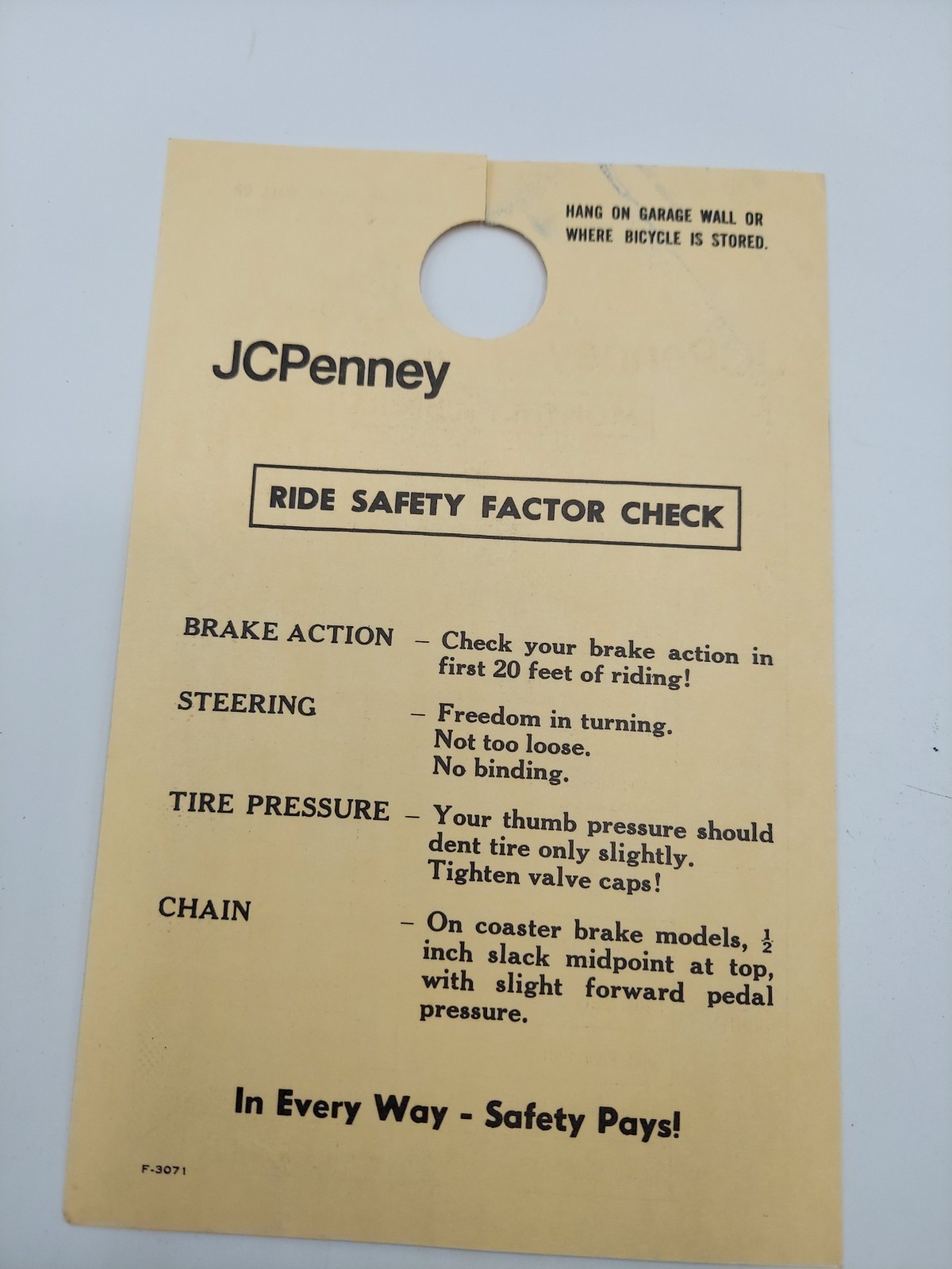 1976 JC Penny Bicycle Owner's Handbook For Coaster Brake Models Mixed Manuals