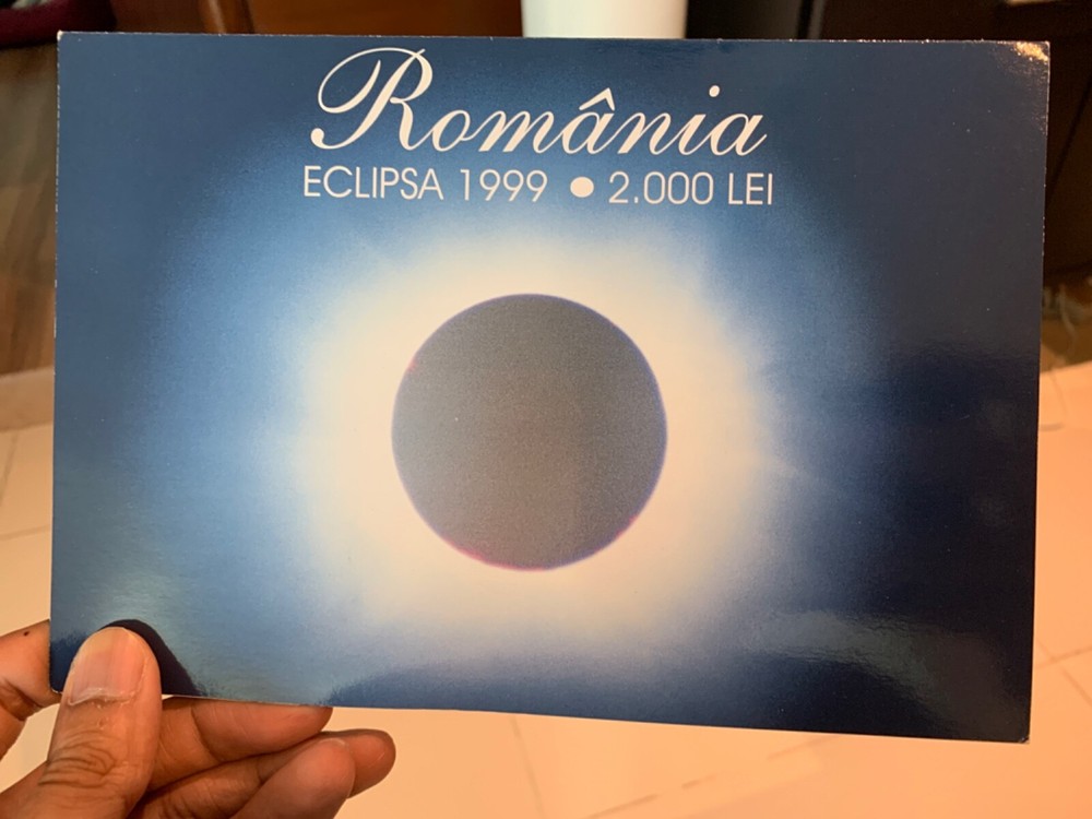 1999 UNCIRCULATED BANKNOTE OF ROMANIA THE SOLAR ECLIPSE