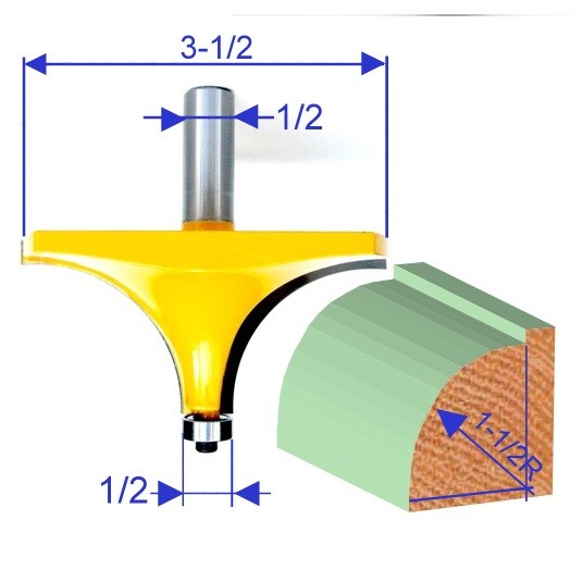 1pc 1/2" SH 1-1/2" Radius Round Over Router Bit S