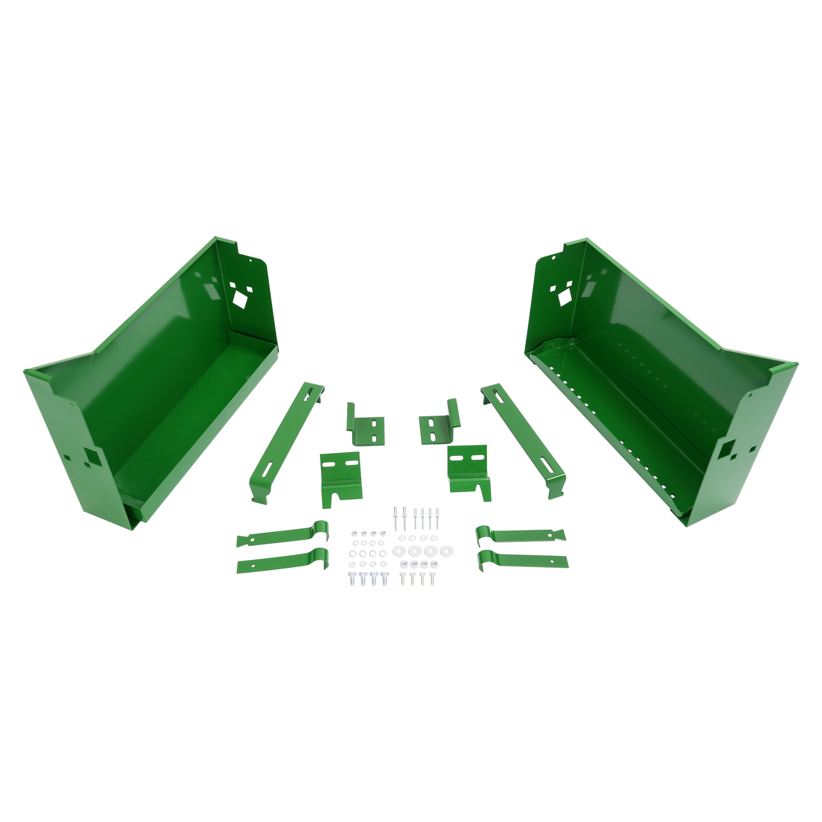LH+RH Powder Coated Battery Box w/ Bracket For John Deere 4010 4020 4320 4520