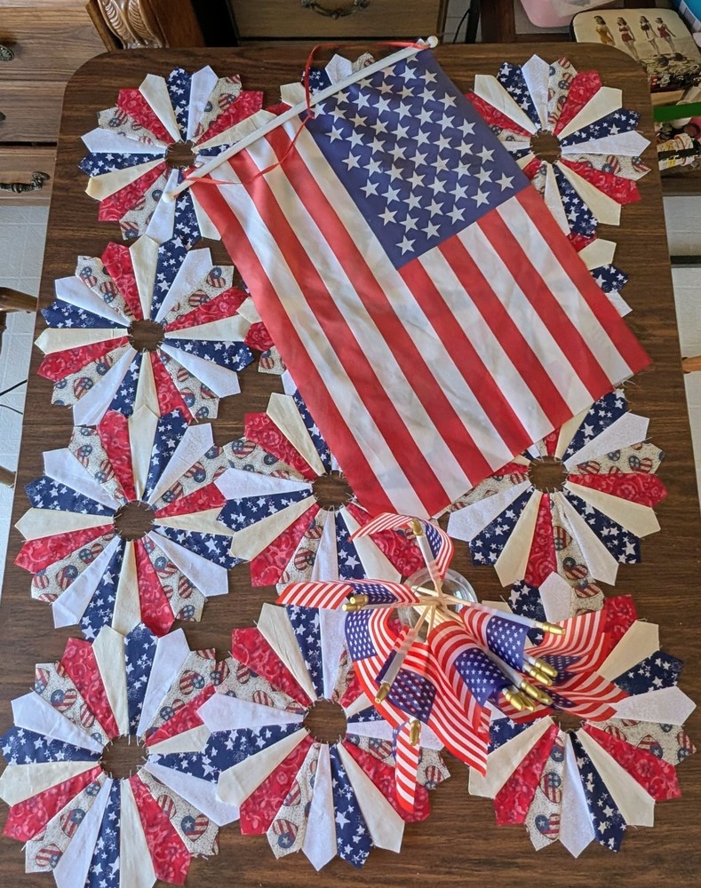 12 ( Raw Edge ) Dresden Quilt Blocks  🇺🇸🇺🇸🇺🇸