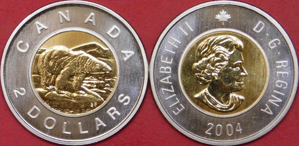 Specimen 2004 Canada 2 Dollars From Mint's Set