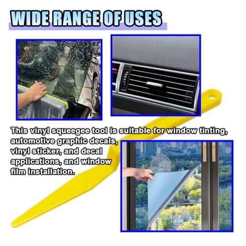 Car Window Tint Squeegee Tool, Plastic Long Handle Shank Corner Squeegee, 2PCS