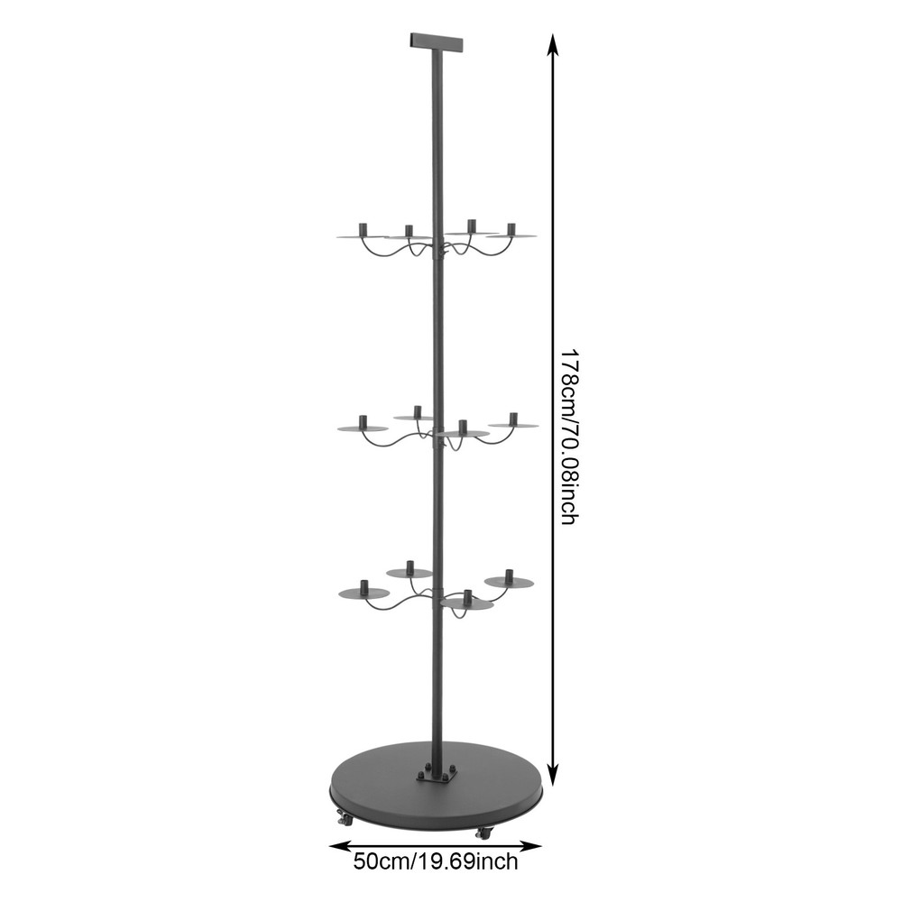 12-head Wig Display& Storage Rack Adjtable Wig Stand With Lockable Wheels US~