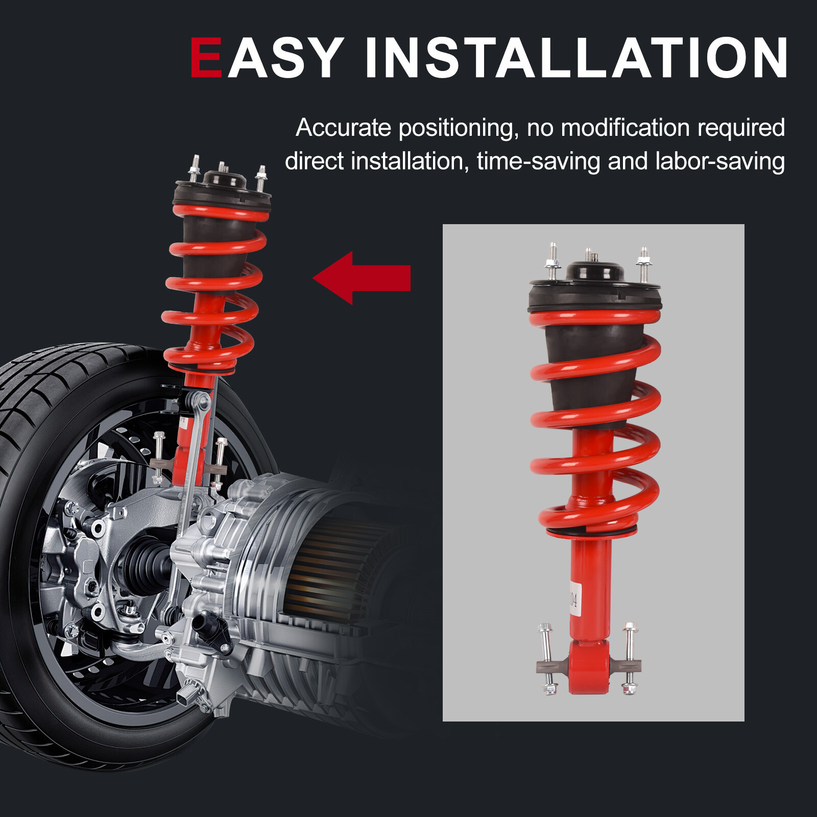 Pair Front Struts Red for Chevy GMC Silverado Sierra 1500 Tahoe Avalanche Yukon