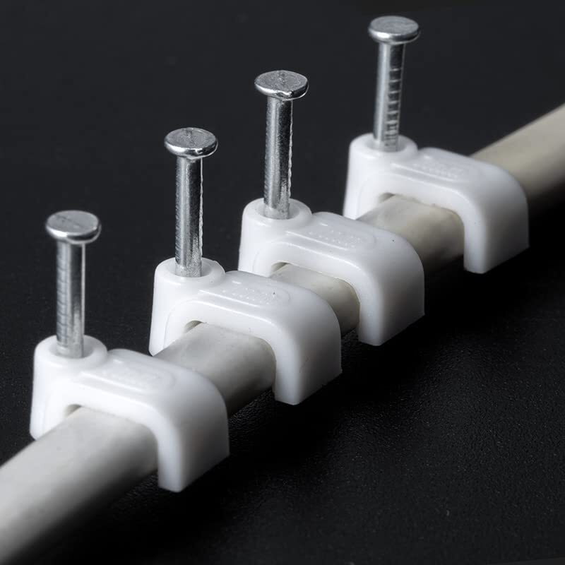 Cable Clips Nail in Cable Clips 100 Pcs 8mm Flat Ethernet Cable Wall Clips Ca...