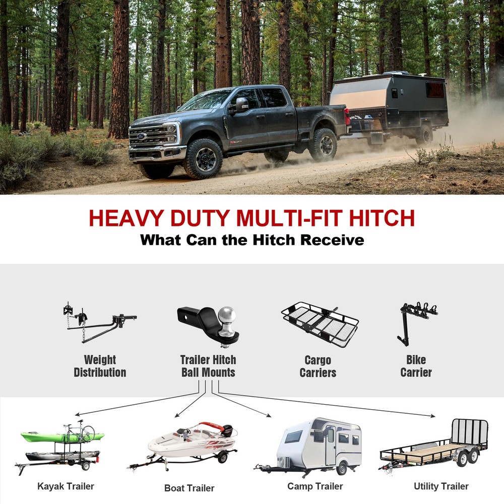 APS Class 3 Trailer Hitch Receiver for Ford E-150 E-250 E-350 Econoline