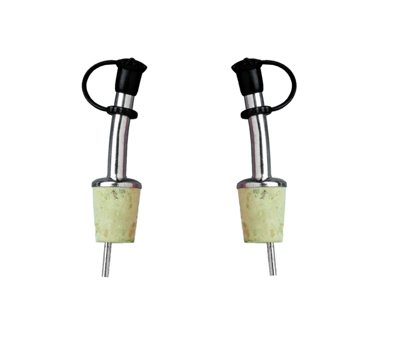 Stainless Jet Natural Cork Olive Oil Pour Spouts, 2-Pack