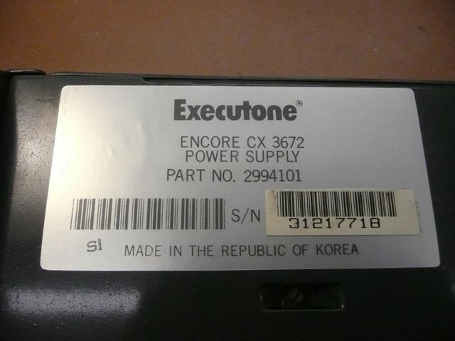 Executone- Isoetec 2994101 Power Supply