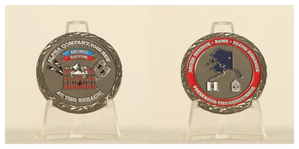 Alpha Company 70th Engineer Battalion Arctic Sapper Challenge Coin 3#5