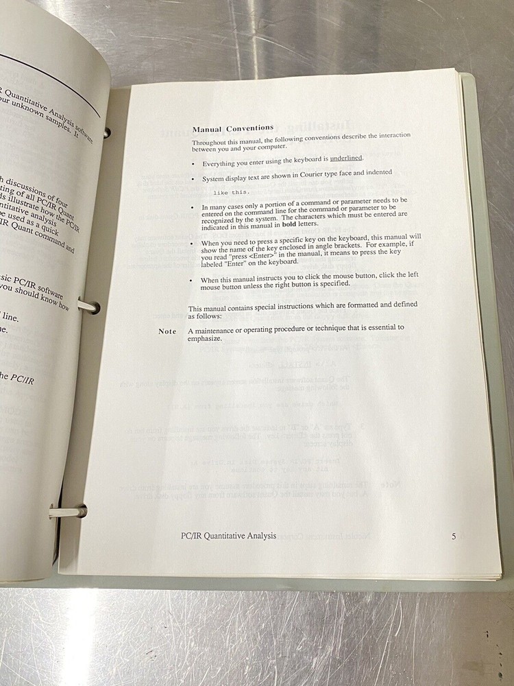 Nic Nicolet 5pc, PC/IR Spectrophotometer - Users Guide / Manual / Instructions