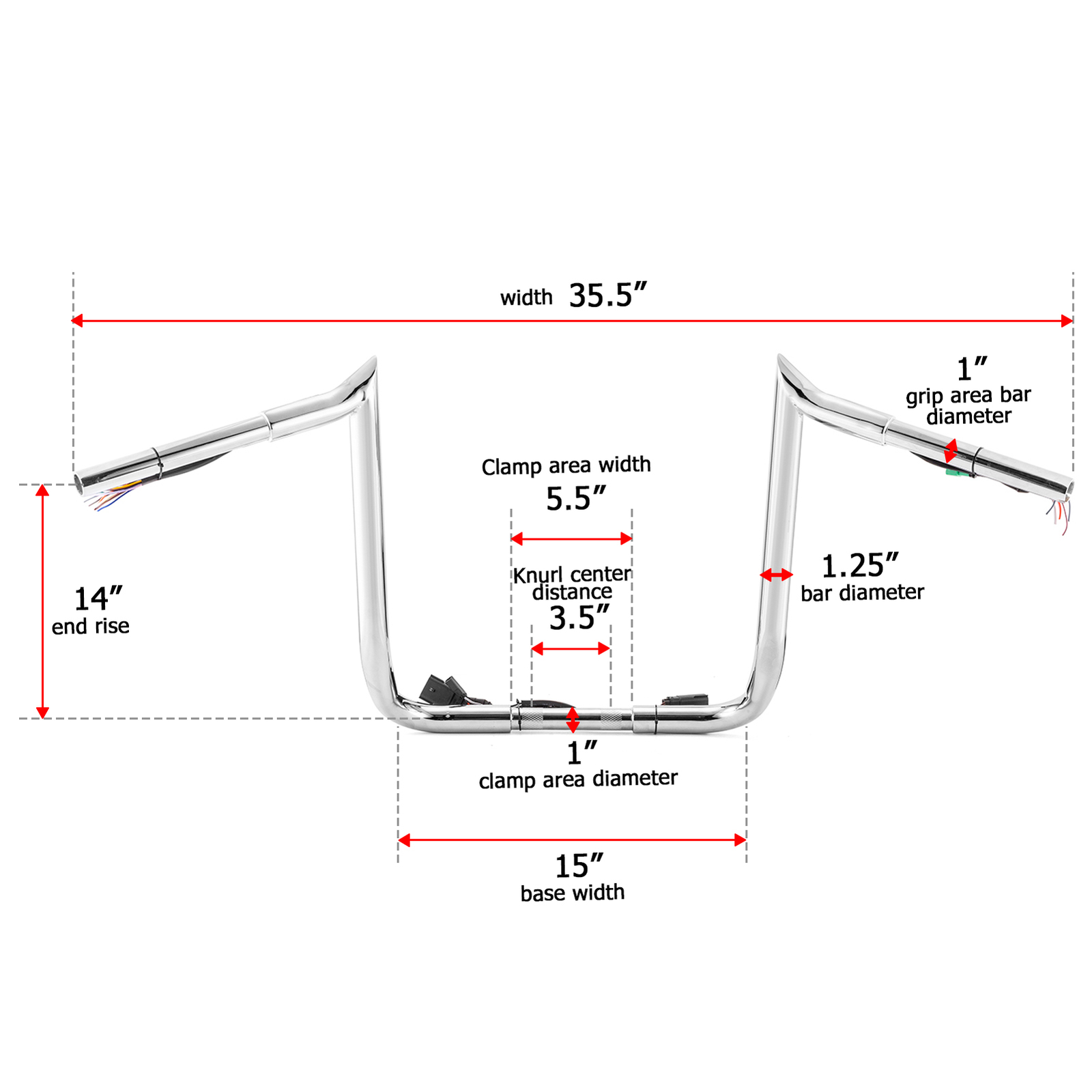 14" Pre-wired Bagger Handlebar For Harley Electra Glide Ultra Limited 2008-2013