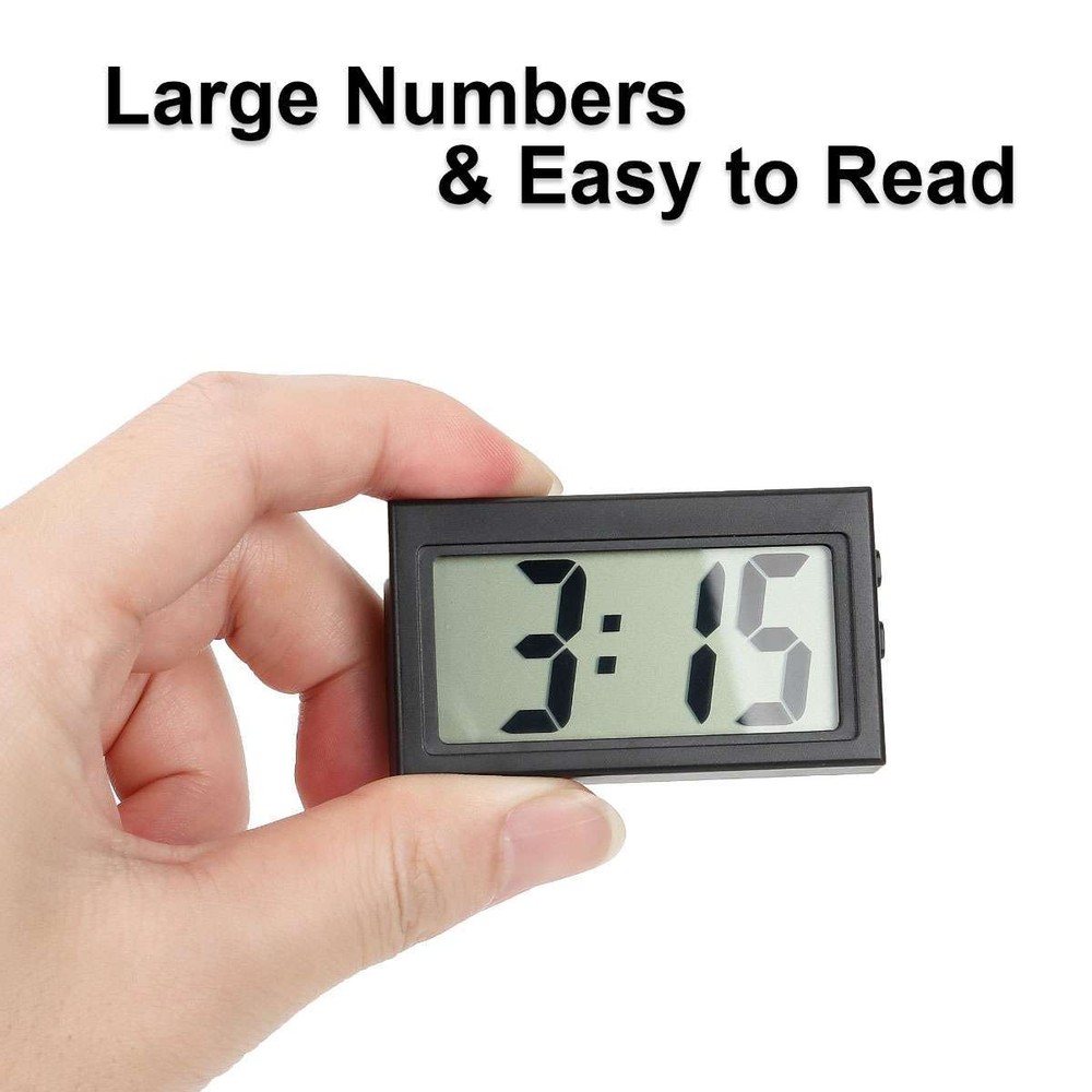 Mini Digital LCD Table Auto Car Dashboard Desk Date Time Calendar Small Clock