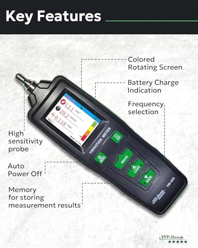Digital Vibration Meter – VM-422 Industrial Vibrometer Vm-422 Built-in Sensor