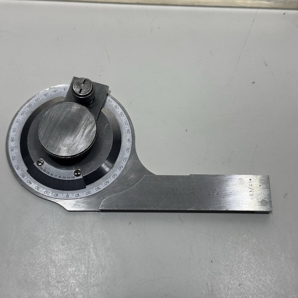 MOORE & WRIGHT SHEFFIELD 994 Vernier Bevel Precision Protractor H63/48 custom