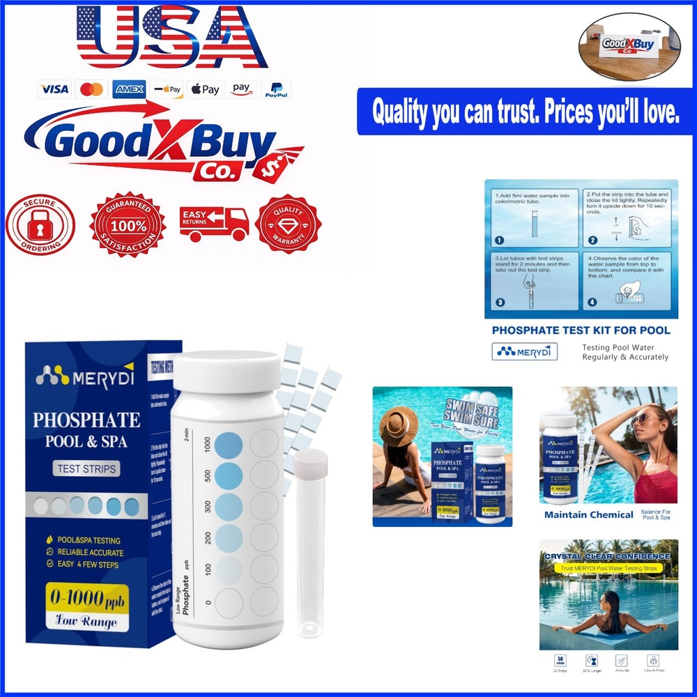 Pool Water  Kit 50 Strips for Spa & Pool Testing - Accurate & Easy to Use