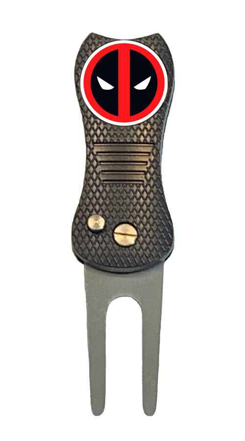 Deadpool Marvel Golf Ball Marker w/ Premium Switchblade Divot Tool