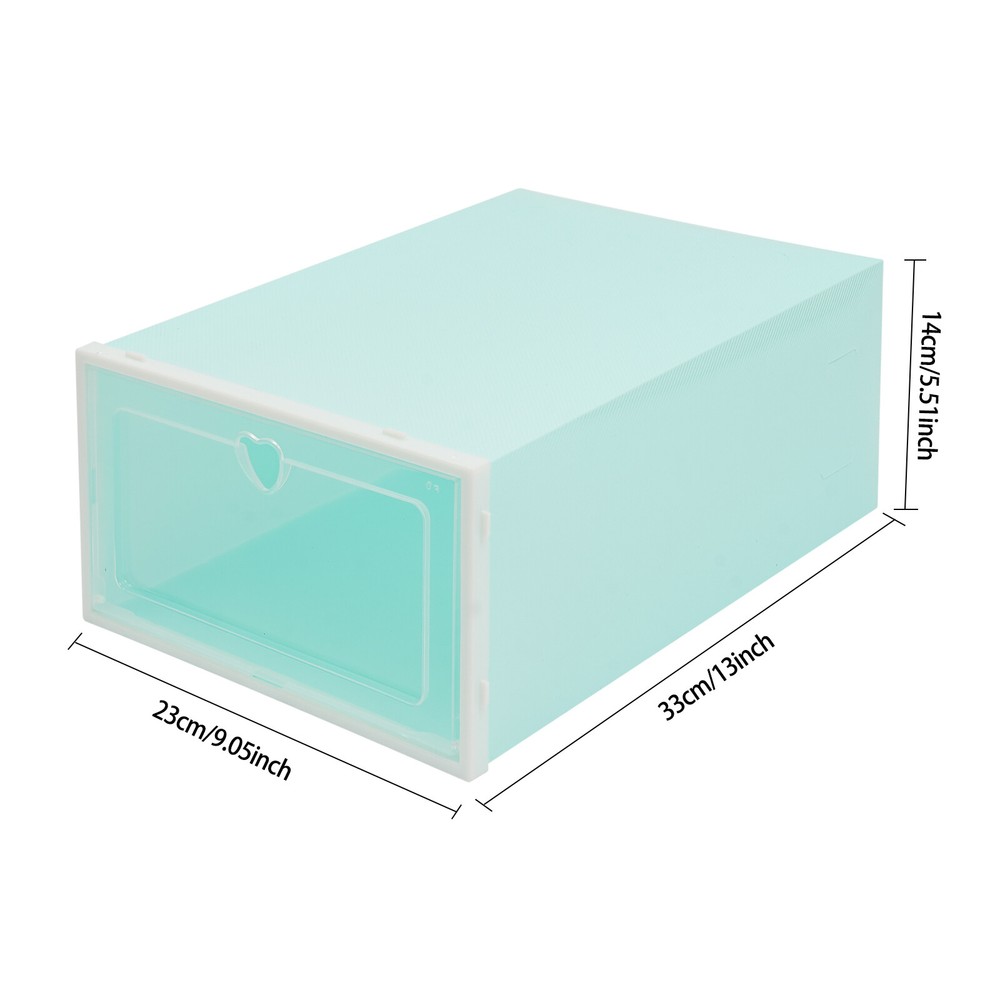 24PCS Stackable Shoe Storage Organizer Boxes with Clear Doors, 33×23×14 cm