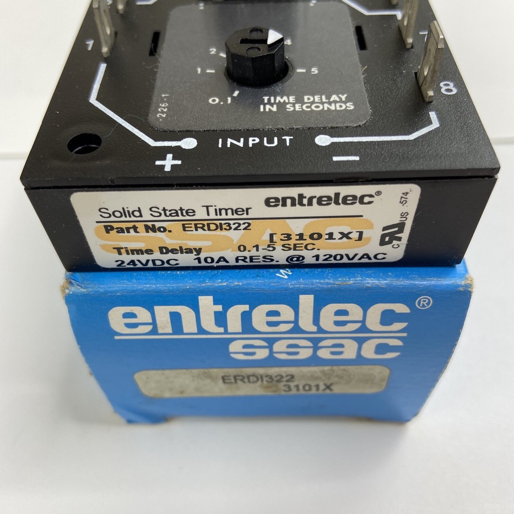 entrelec SSAC Solid State Timer ERD1322 Time Delay / 3101x / 24vdc 10a RES. 120