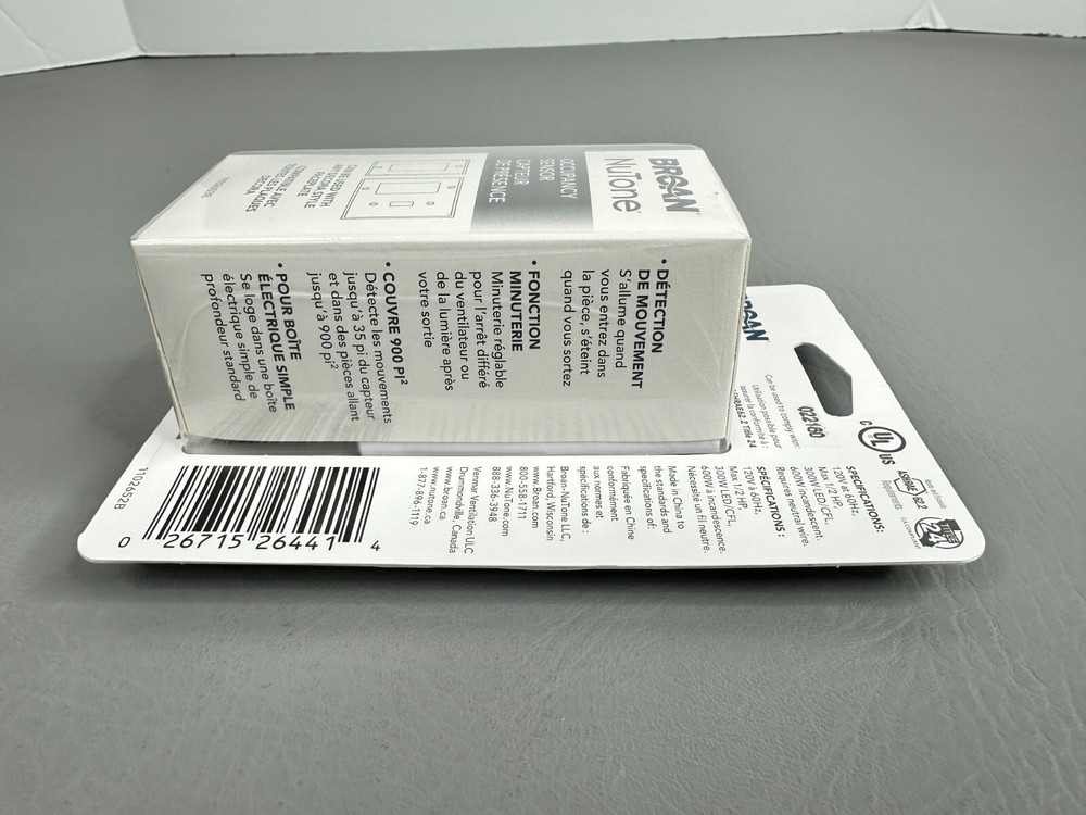 Broan NuTone MS100WR Occupancy Sensor New