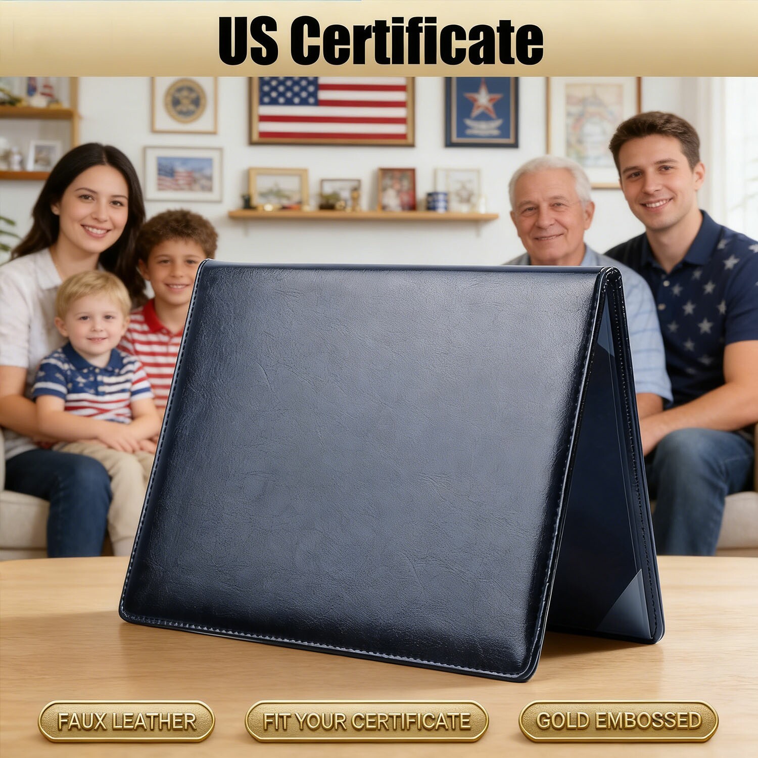 USA Citizenship Certificate Holder - US Citizenship Gifts - PU Naturalization