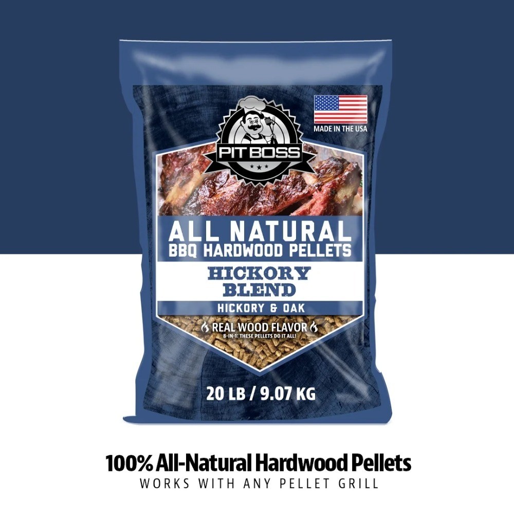 All-Natural Hardwood Hickory BBQ Grilling Pellets for Smoker 20LB