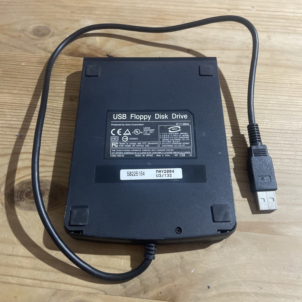 Sony MPF82E External USB Floppy Disk Drive Black USED