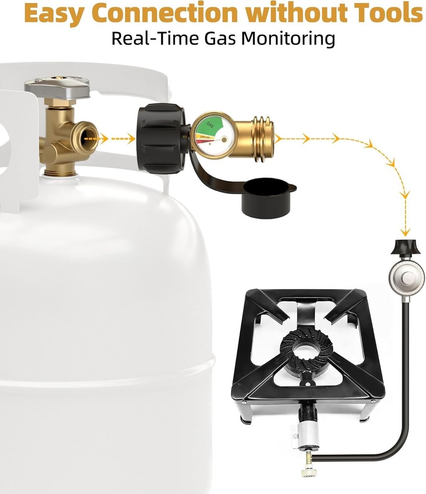 Durable Solid Brass Propane Level Indicator for 5-40 lb Tanks - Easy Install