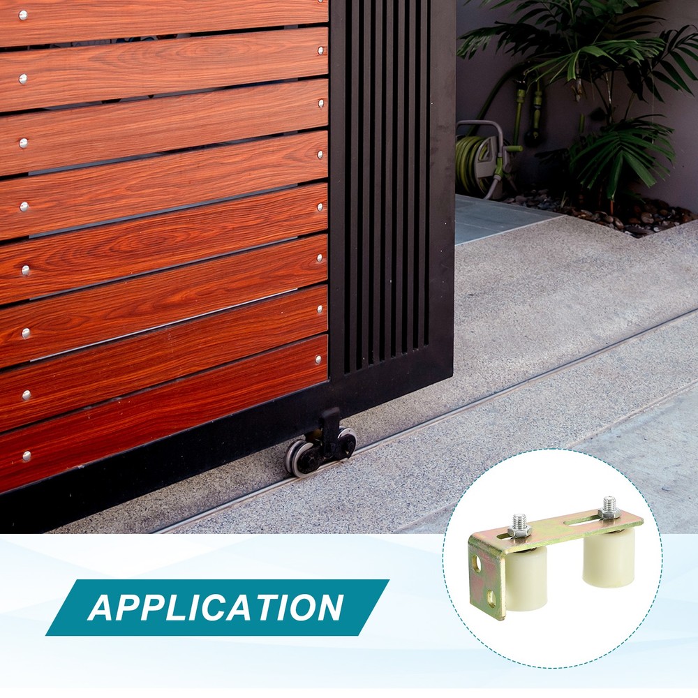 1Set Slide Gate Guide Roller 2" Adjustable Nylon Rollers with Bracket, White