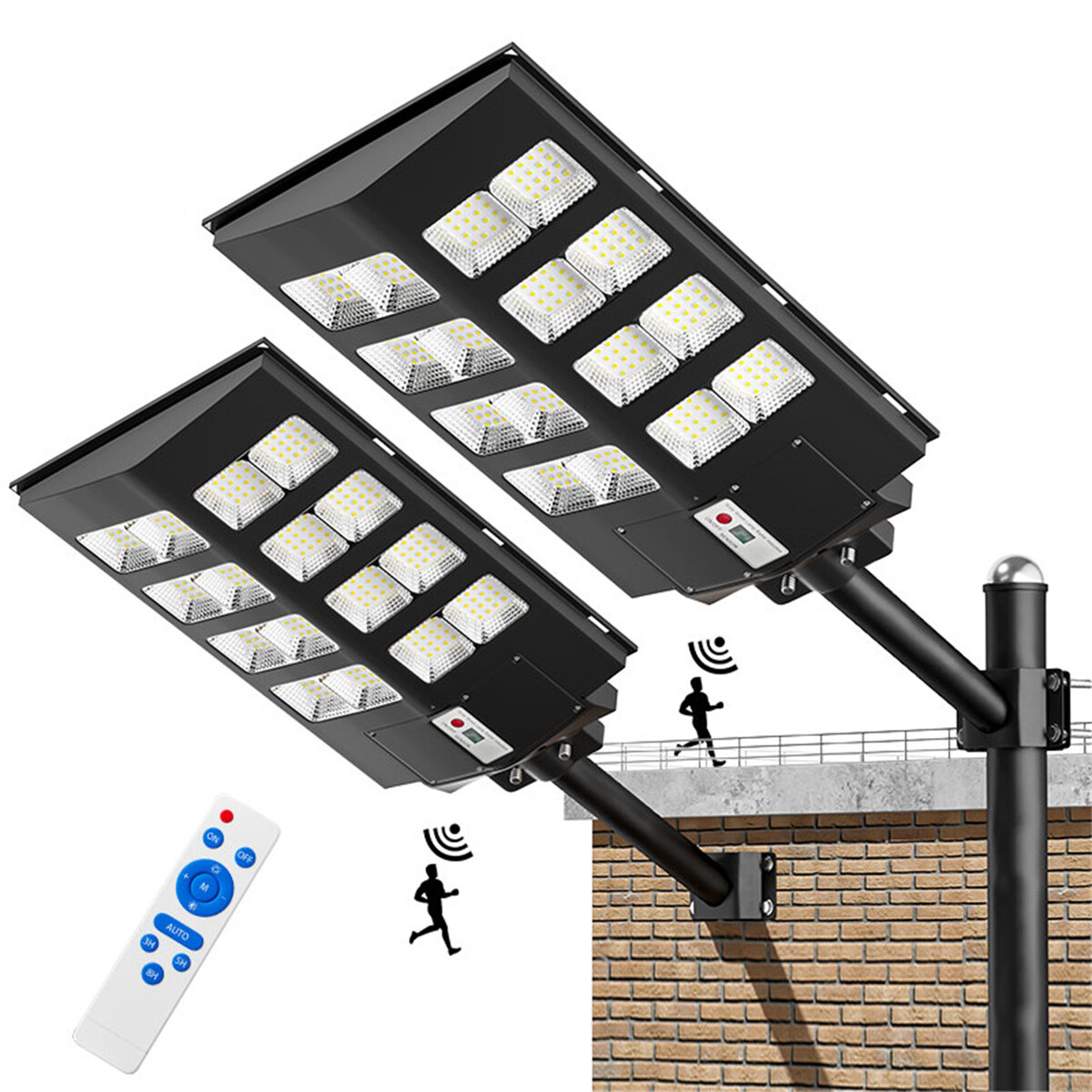 Gefolly 8700W Commercial Solar Street Light Outdoor LED Road Lamp Dusk-To-Dawn