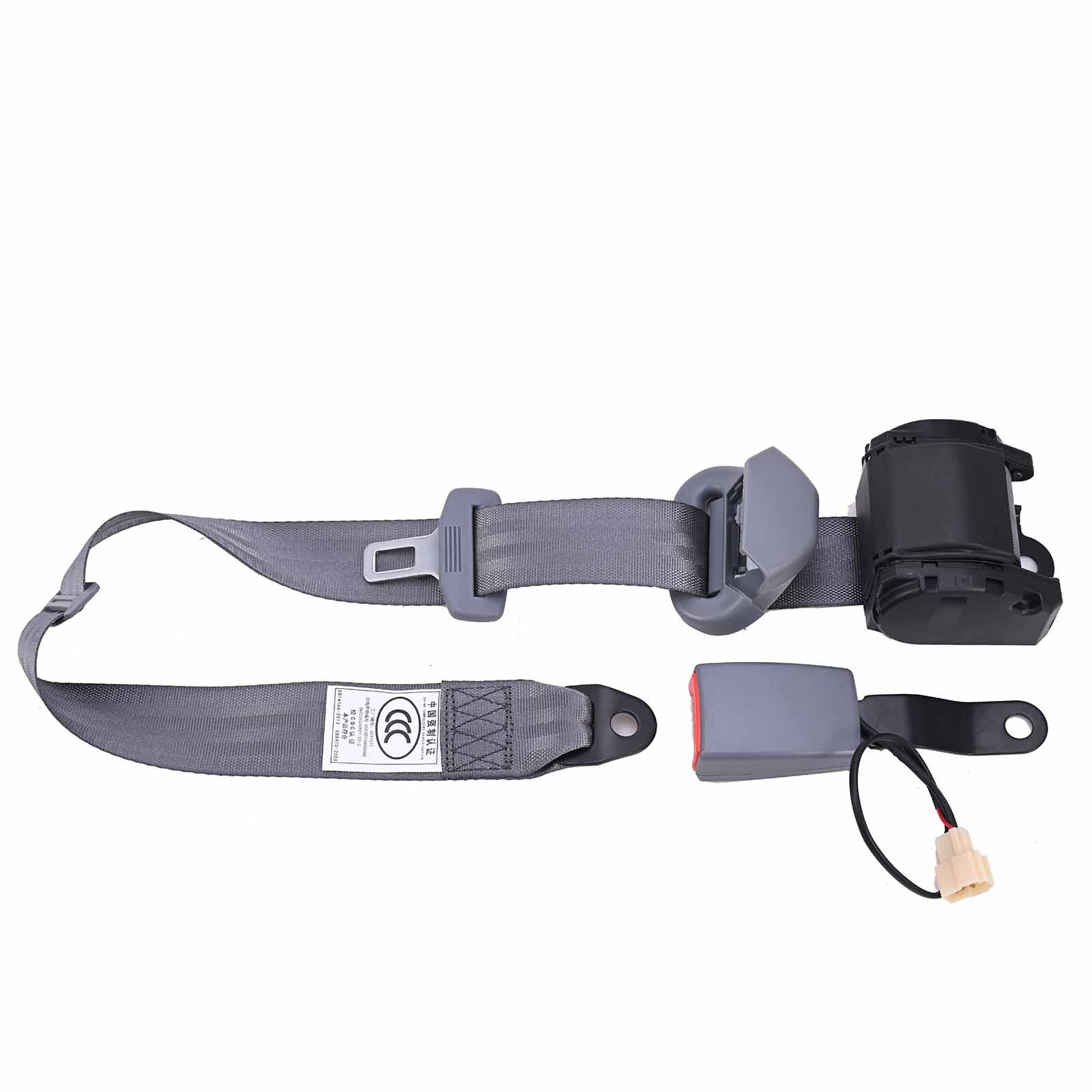 2* Retractable 3 Point Fixed sensor Seat Belt Straps Car Adjustable Belt Gray