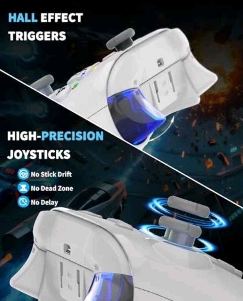 Bcofo Wireless Mobile Game Controller for iOS/iPhone/Android/Cell White