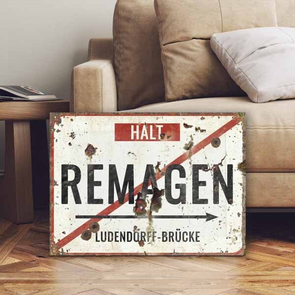 Vintage Style WW2 Remagen VE Day British Army Paratrooper War Sign