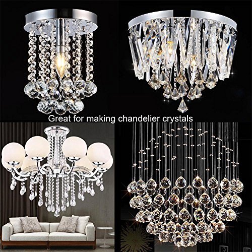 Fushing 100Pcs Stainless Split Rings, Crystal Chandeliers 12mm, Silver