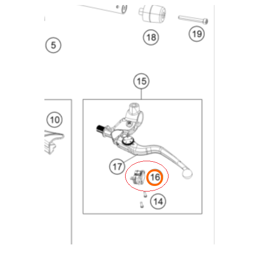 NEW OEM KTM CLUTCH SWITCH 200 390 DUKE ADVENTURE 2020 2021 2022 2023 90111149000