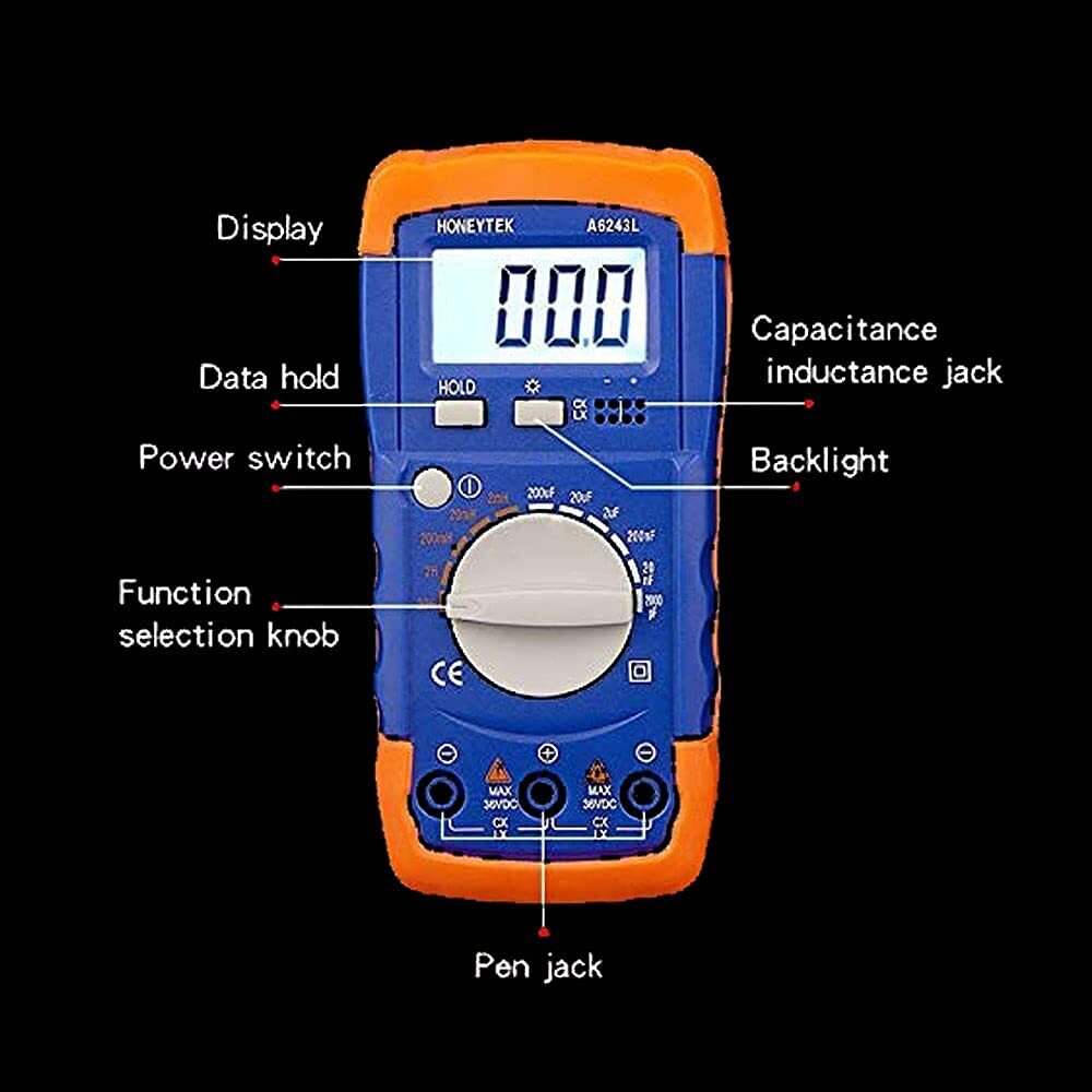 HONEYTEK A6243L Handheld Digital Inductance Meter Electronic Capacitance Tester