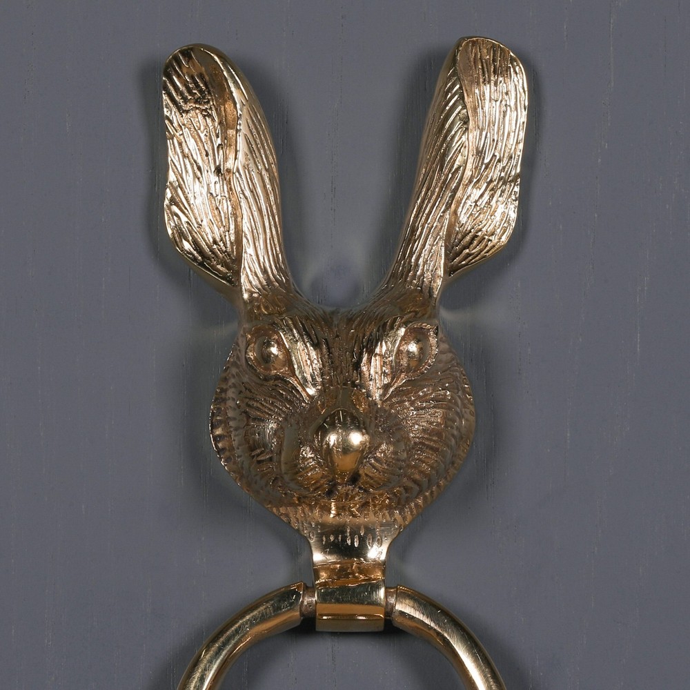 Classical Solid Brass Rabbit Hare Door Knocker Animal Country Style