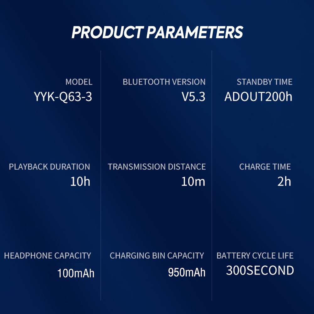 Mpow Bluetooth 5.3 Headset TWS Wireless Earphone Ear Hook For All Phone Android