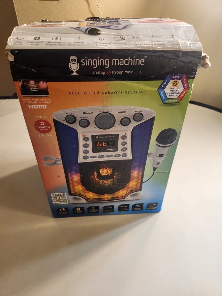 The Singing Machine SML633 Bluetooth CD+G Karaoke System Color White