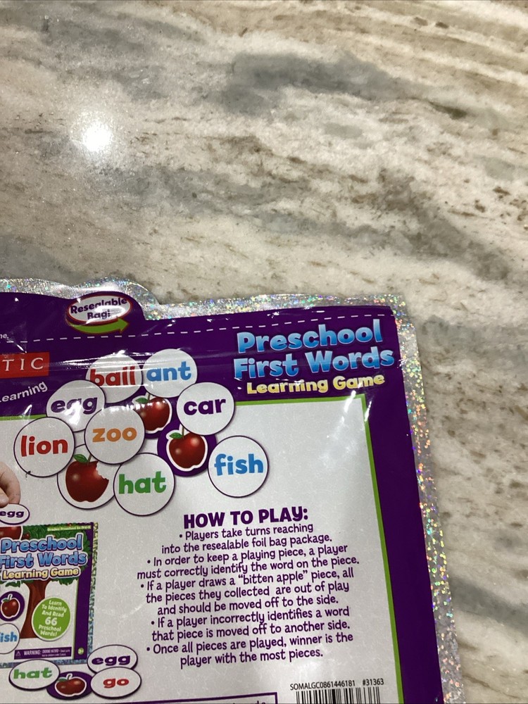 Scholastic Preschool First Words Learning Game New