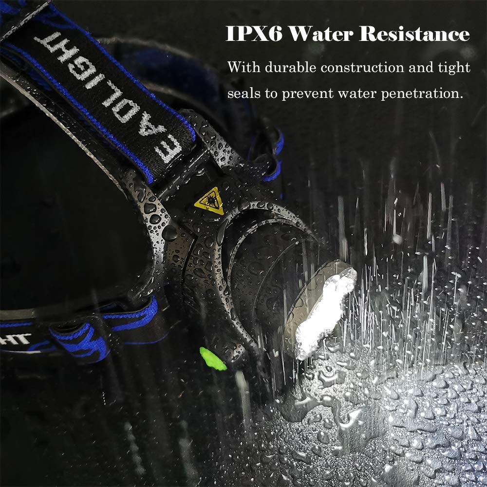 Multicolor Headlamp Flashlight 1000 Lumen Waterproof Zoomable Led Headlight w...