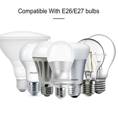 4 Pack 6FT Power Cable Adapter Cords Wire E26 Base with Switch Light Bulbs 72"