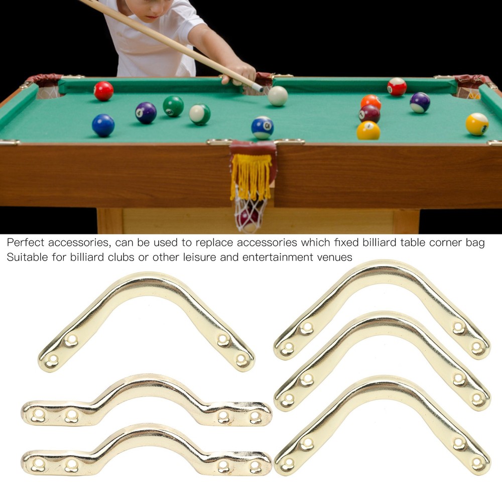 6Pcs Billiards Corner 4in Pool Table Pocket Brackets Set Accessories For Web Net