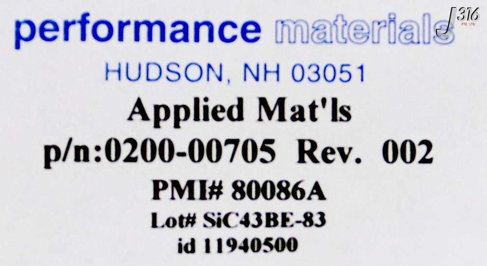 38281 APPLIED MATERIAL EDGE RING THIN 200MM (NEW) 0200-00705