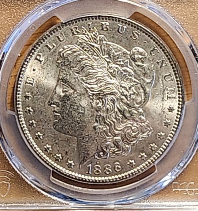 1886 PCGS MS61 MORGAN 90% SILVER