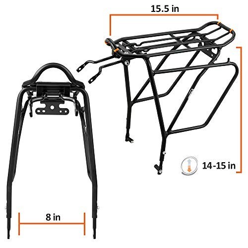 Ibera Bike Rear Rack Touring Carrier Plus for Disc Brake Mount MTB Fat Tire Bike