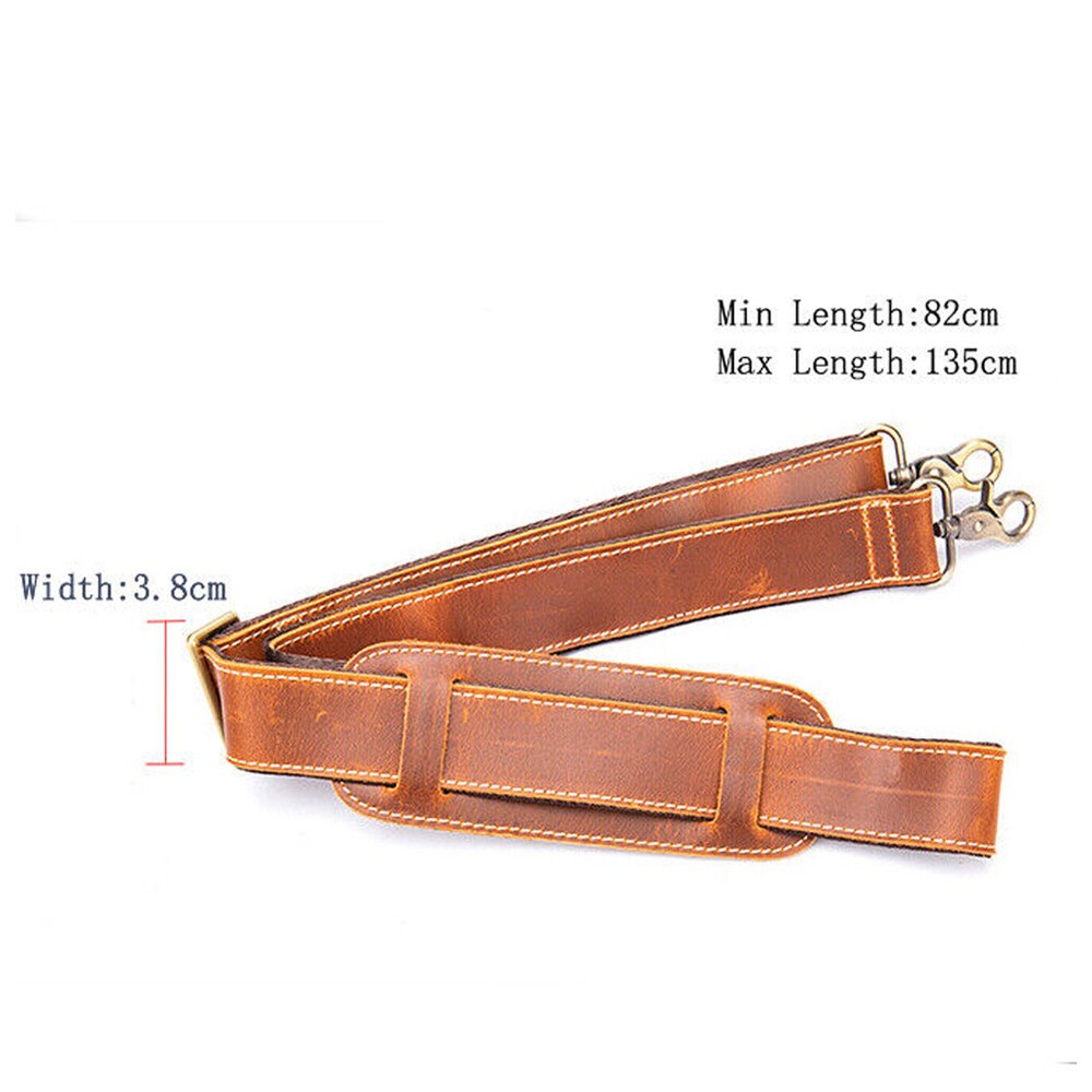 Genuine Leather Replacement strap Adjustable for Briefcase Luggage Messenger Bag